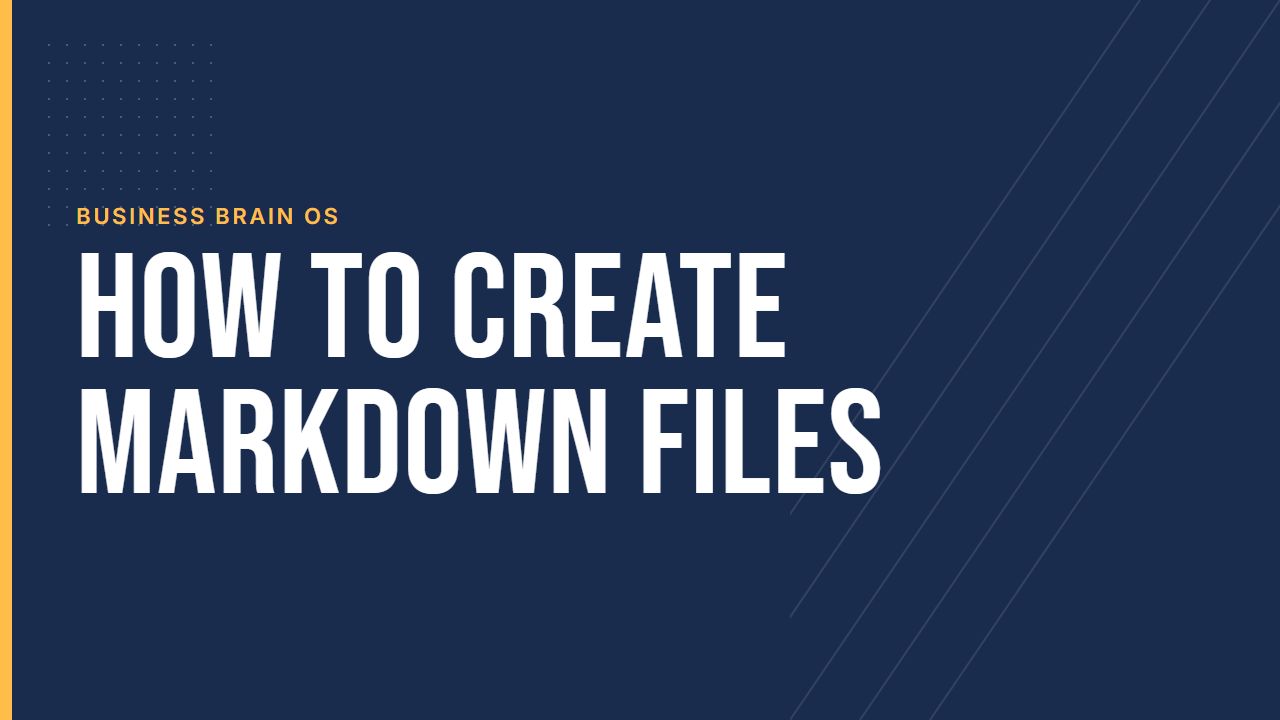 How to Create Markdown Files